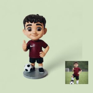 Figura de futbolista personalizada estilo cartoon